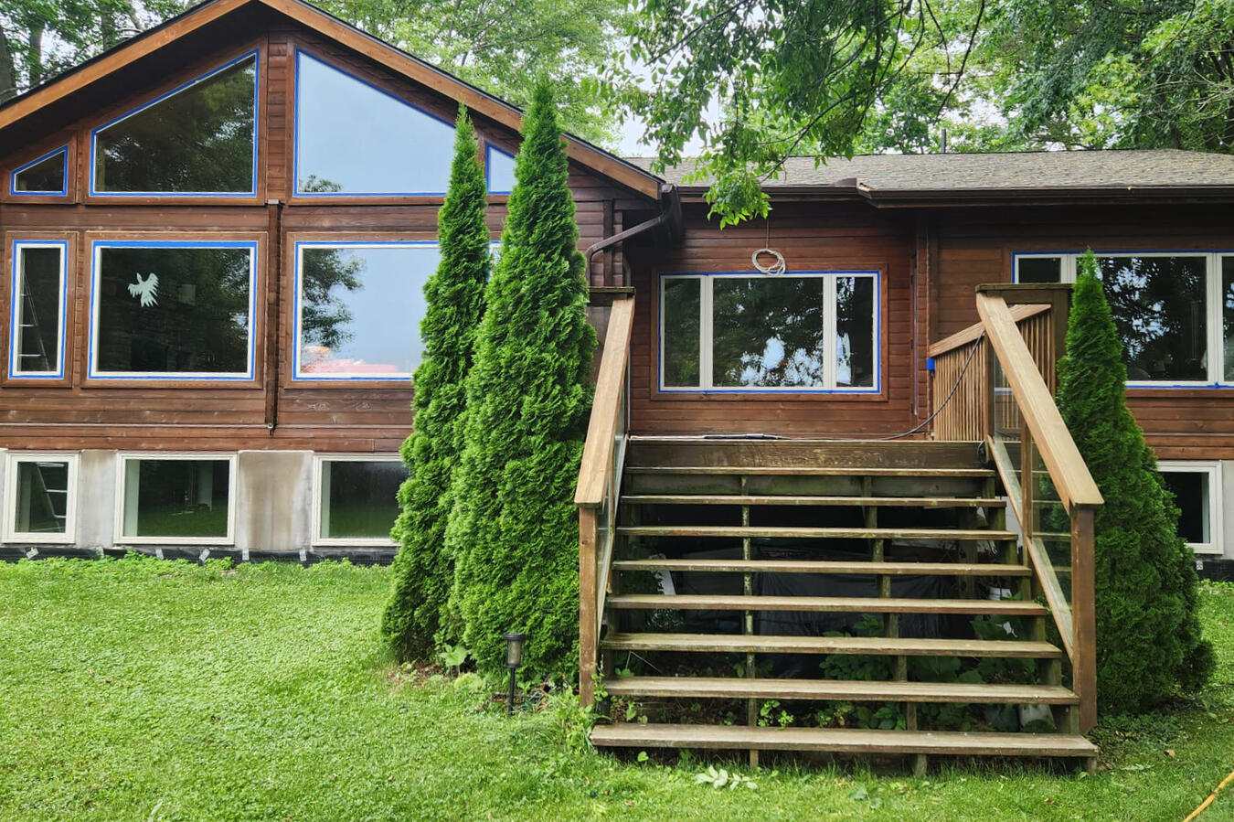 Deck Wooden Stairs and Exterior Job Staining Job Preparation Deck Wooden Stairs and Exterior Job Staining Job Preparation